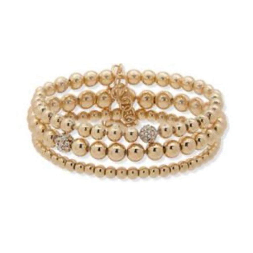 NWT Anne Klein Women's Beaded 3 Stretch Bracelet